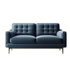 dark blue sofa on transparent background