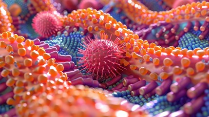 A 3D model of the hepatitis B virus - obrazy, fototapety, plakaty