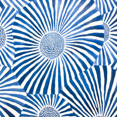 Hand drawn pattern of blue and white lines.