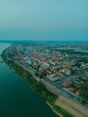 aerial view of the Kratie city, Cambodia