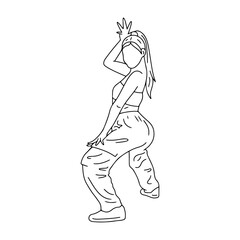 Kpop Idol cartoon, dance pose. Digital art illustration