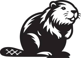 Naklejka premium Beaver Silhouette Design