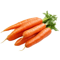 illustration of carrot pieces, Isolated on transparent PNG background, Generative ai