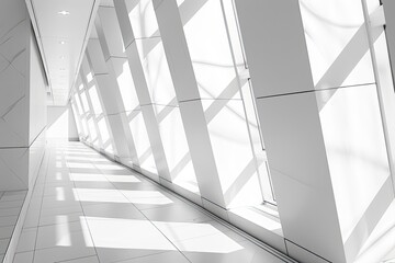 Fototapeta premium A clean architectural background with sharp lines and angles in a monochrome palette