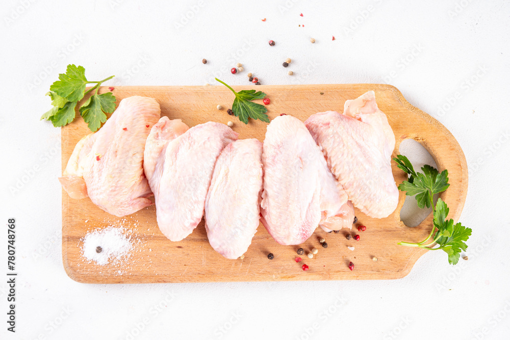 Wall mural Chicken wings cooking background