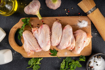 Chicken wings cooking background