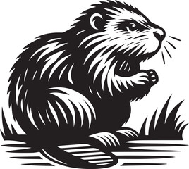 Beaver Silhouette Design 
