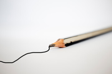 pencil with in focused tip isolated in white background