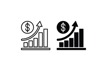 increase money growth icon on white background. vector eps 10
