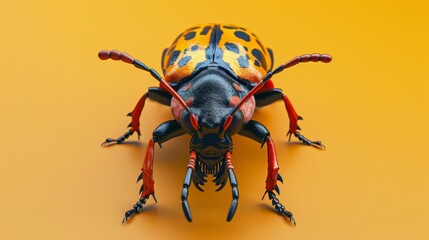 3D-rendered bug icon illustration, vivid detail and texture, ideal for digital themes, in 4K
