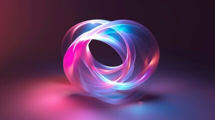 Abstract vector logo blending pastel shades into a glowing holographic gradient, embodying modern elegance and innovation