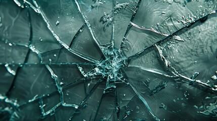 Cracked reinforced glass texture captured in stunning detail, close-up, realistic 4K visual - obrazy, fototapety, plakaty