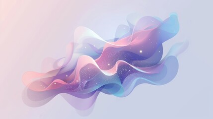 Naklejka premium Create a logo with abstract vector shapes in soft pastels, highlighted by a glowing holographic gradient, modern and elegant