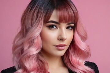 Vibrant Ombre Transformation: Close-Up of Gorgeous Girl