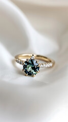Engagement ring with a gemstone / Eternal Promise: Elegant Gemstone Engagement Ring
