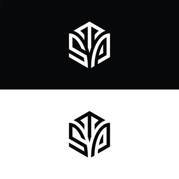 Initial letter TSP hexagon logo design, flourish, develop, natural, luxury, simple, finance logo, real estate.
