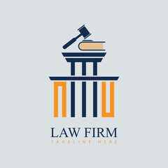 NU Set of modern law firm justice logo design vector graphic template.
