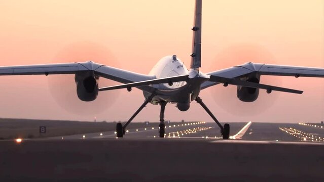Mius bayraktar akinci unmanned aerial vehicle gliding through the clouds. Combat aircraft system. Bayraktar Akıncı combat drone in flight by baykar tech.