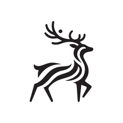 minimalist deer logo on a white background