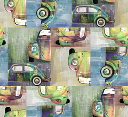 cars design worked with watercolors