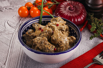 Beef liver with cream sauce