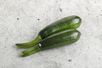 Sliced raw young green zucchini