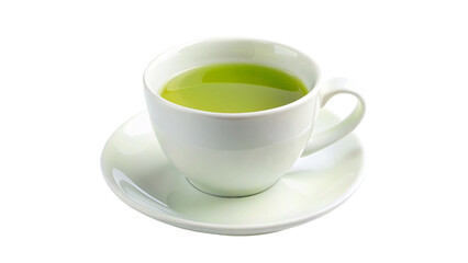 Fototapeta premium A cup of green tea isolated on transparent background