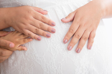 Big Pregnant belly child bearing motherhood