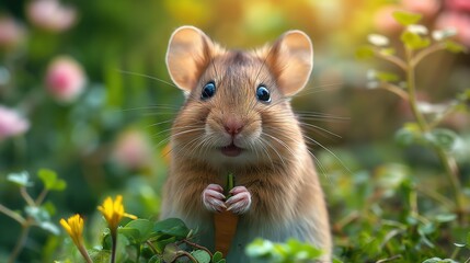 Adorable Mouse in Lush Garden