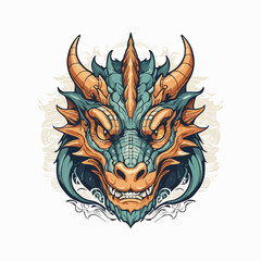 A mesmerizing depiction of a dragon's head, captivating with its mythical charm