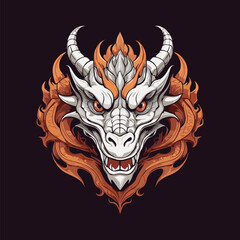 Dragon head illustration with a classic design