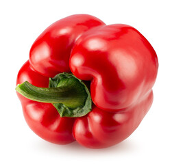 red bell pepper isolated on a white background. Clipping path