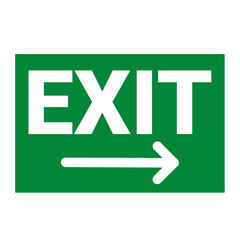 Green Exit sing as direction indicator. Vector illustration.