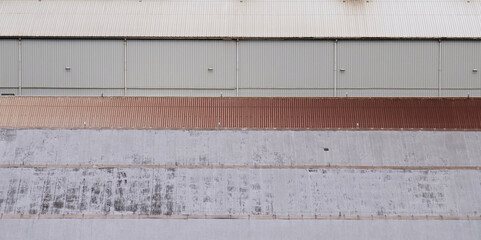 Texture of industrial warehouse roofs made of sheet metal and rust