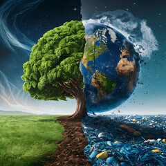 Green recycling and save our planet and Earth environment. Earth for posters banners prints web...