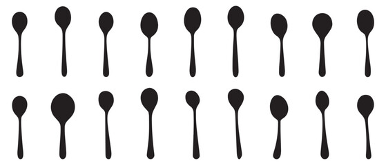 Spoon black icon cook vector design.