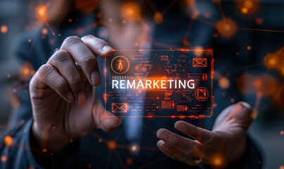 Digital Marketing Strategist Leveraging Advanced Remarketing Techniques to Re-engage Customers Across Global Networks - obrazy, fototapety, plakaty