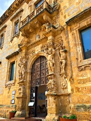 External facade of the Jesuit College in Mazara del Vallo, Sicily, Italy