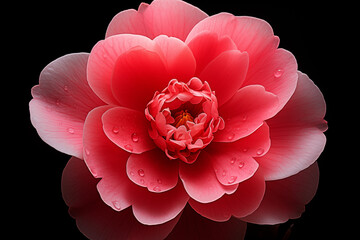 pink Camellia flower pistil , Macro photography