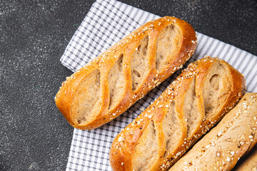 milk bun whole grain dough buns fresh baked goods Cooking appetizer meal food snack on the table...