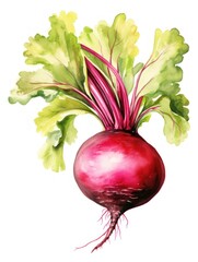 Beetroot detailed illustration. Minimal isolated on white background. Closeup beetroot vegetable for package, grocery product advertising. Realistic berry, icon, detailed.