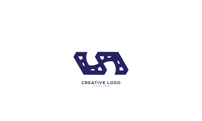 UN NU Abstract initial monogram letter alphabet logo design