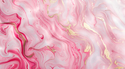 Pink red floral wavy gold grain marble silk curve background