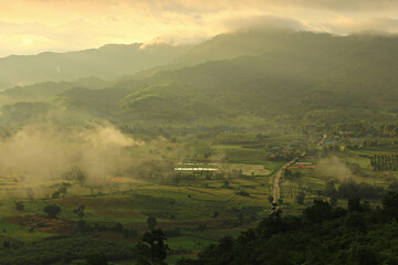 Scenic forest view, Tham Sakaen, border area of Nan Province. with Phayao Province, Thailand 