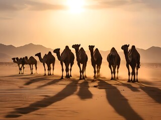 Fototapeta na wymiar camel in the desert desert ship 