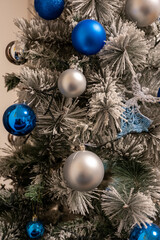 Fototapeta na wymiar Christmas tree and Christmas decorations.