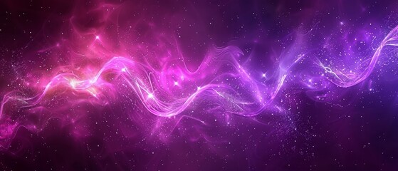   A purple-pink wallpaper features a wave of light emanating from its center, surrounded by starlit background