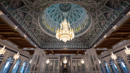 Inside Sultan Qaboos Grand Mosque, Muscat, Oman