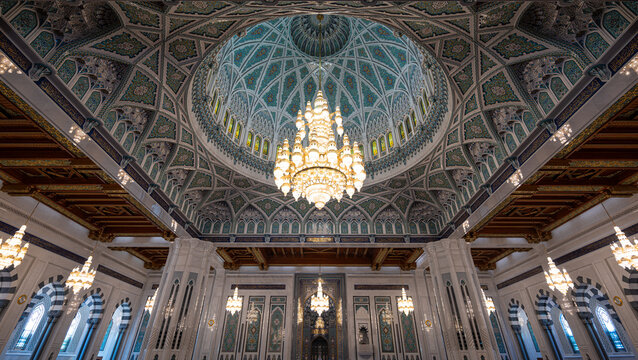 Inside Sultan Qaboos Grand Mosque, Muscat, Oman