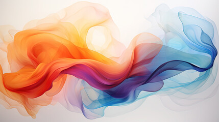 Fototapeta premium Liquid Smoke Made With Rainbow Colors On White Background